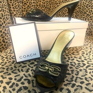 Black Coach heels w/ Gold detailing